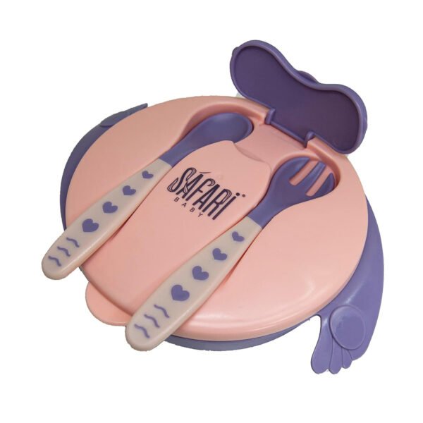 Safari Baby Suction Bowl With Spoon & Fork 4m+