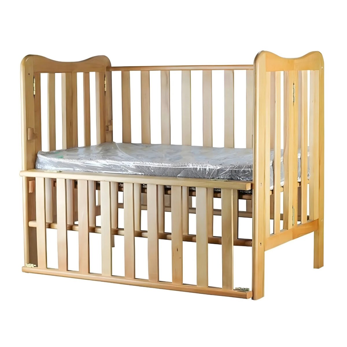 Durable wooden baby bed with classic design and safety features Elegant, Safe, and Made to Hug Their Sleep . Built to last for Egyptian families.