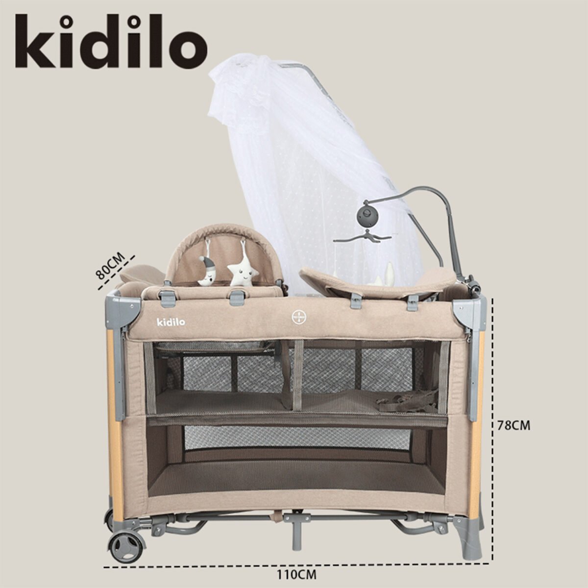 Kidilo T-703M 5-in-1 Baby Bed & Playpen - Image 6