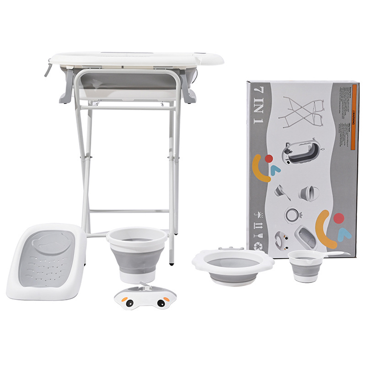 7in1 Foldable Baby Bathtub Set with Stand Foldable Baby Bathtub Set 7in1 - Image 1