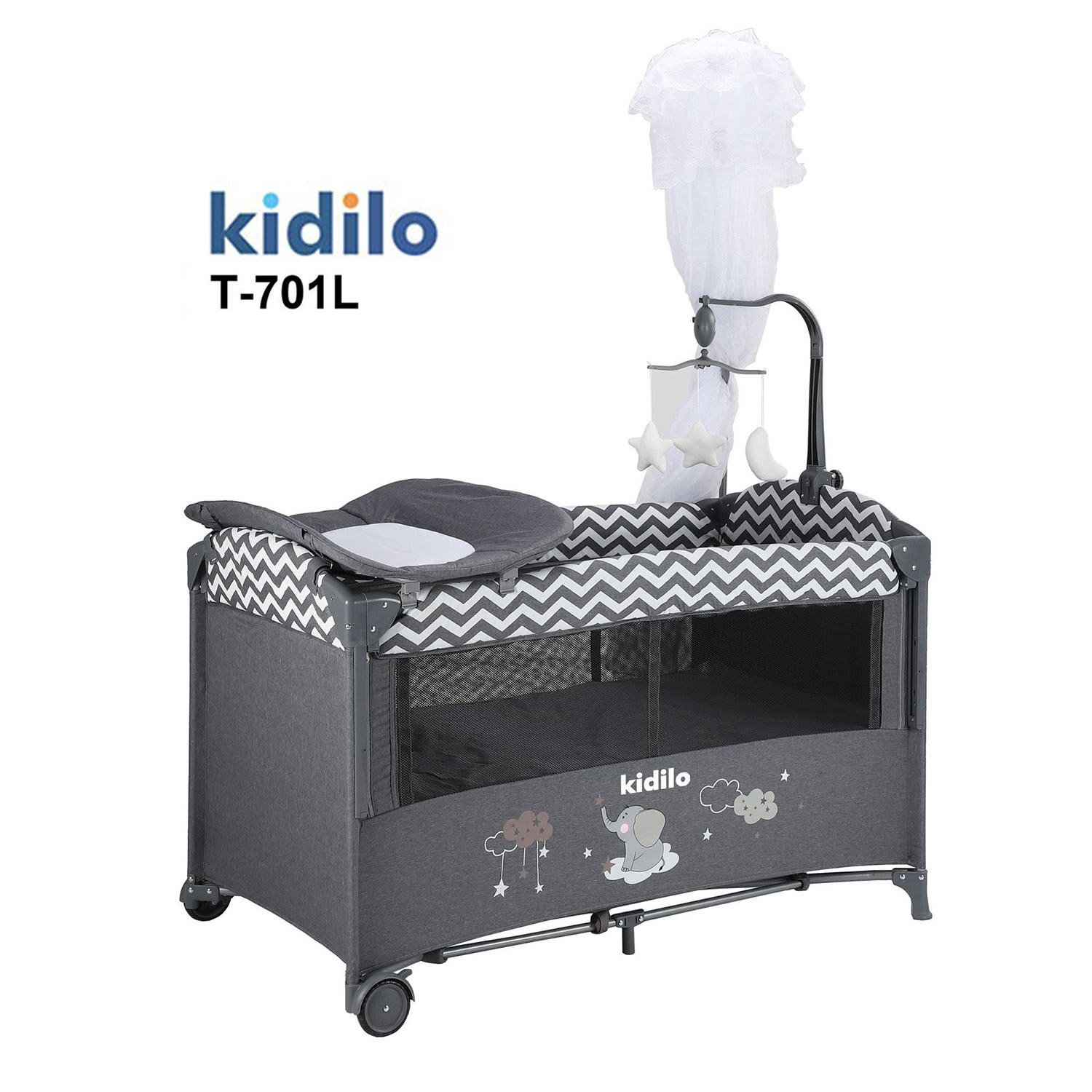 Kidilo T-701L Multifunctional Baby Bed + Play Pen Kidilo T-701L Multifunctional Baby Bed + Play Pen - Image 1