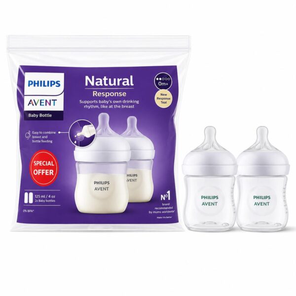 Philips Avent Natural Response Baby Bottles – 2 pack 0m+ 125ml