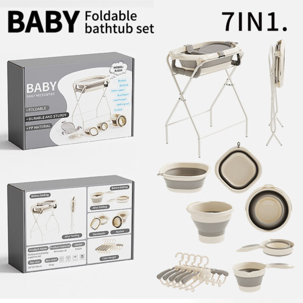7in1 Baby Bathtub Set with Folding Stand