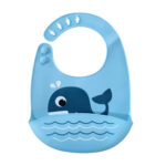 Baby Silicone Bib with Pocket 6m+ - Image 2