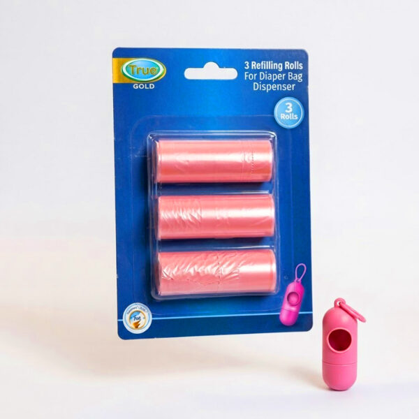 True 3 Refilling Rolls for Diaper Bag Dispenser 90 Bags
