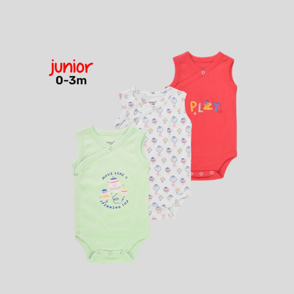Junior 0–3M High Organic Cotton Sleeveless Kimono Set