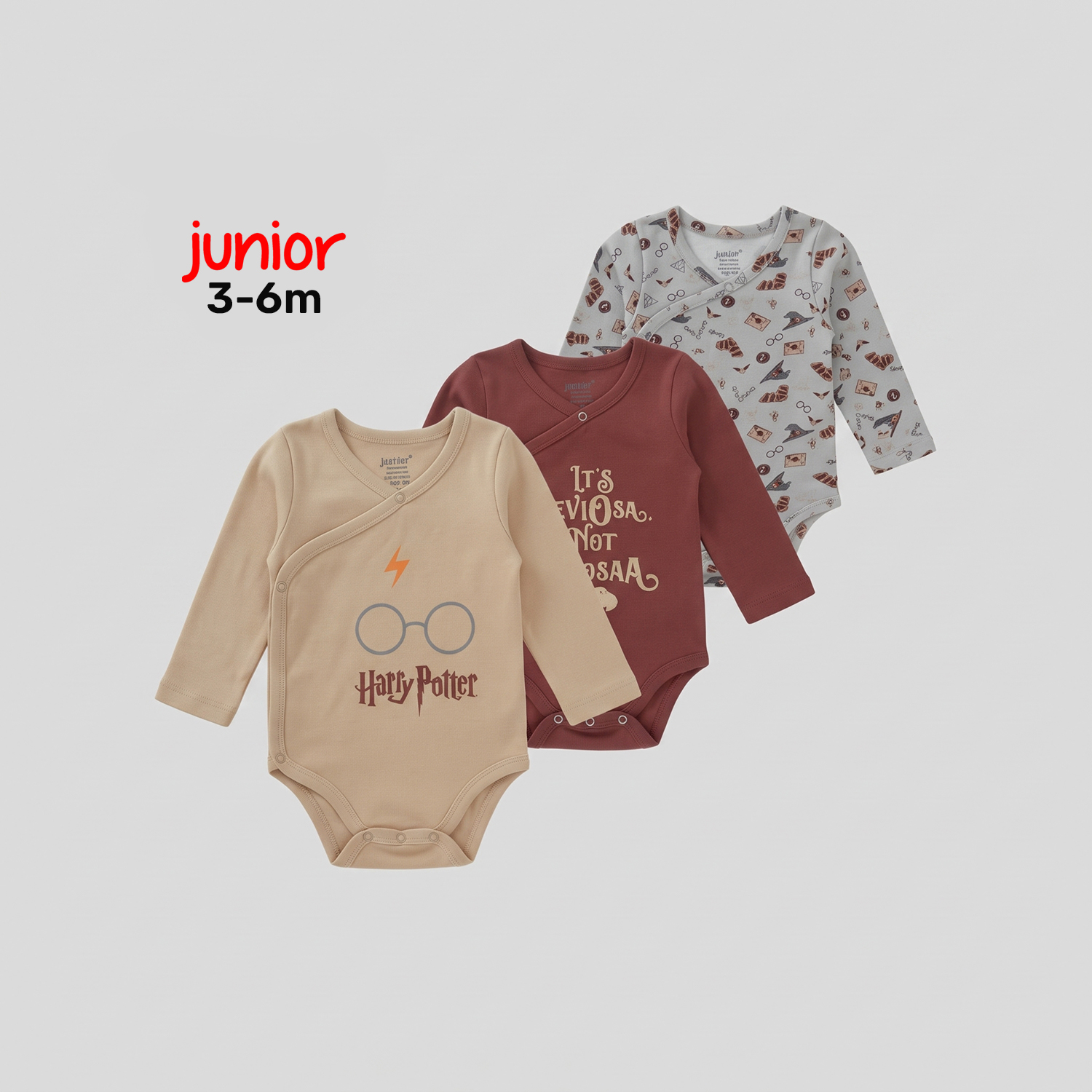 Junior 3-6m Cotton Printed Long Sleeve Kimono8 Junior 3–6M High Organic Cotton Long Sleeve Kimono Set - Image 1