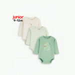 Junior 9-12M High Organic Cotton Long Sleeve Bodysuit Set - Image 10